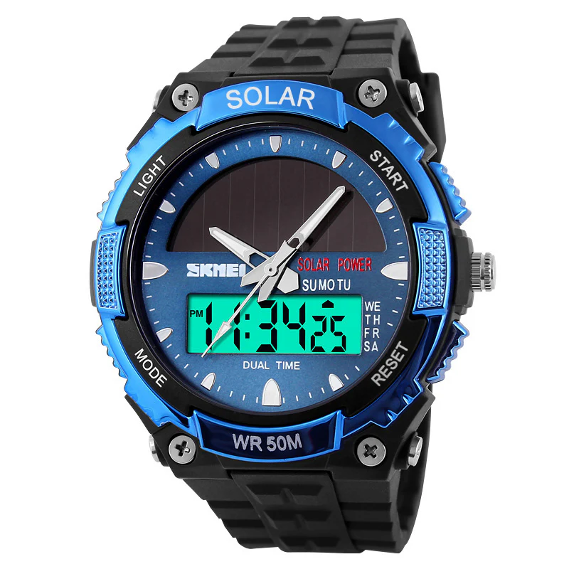 1049 Skmei reloj para caballero doble hora pulsera de caucho - Image 6