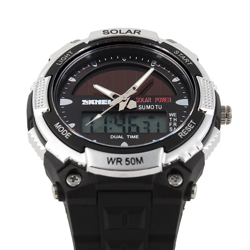 1049 Skmei reloj para caballero doble hora pulsera de caucho - Image 9