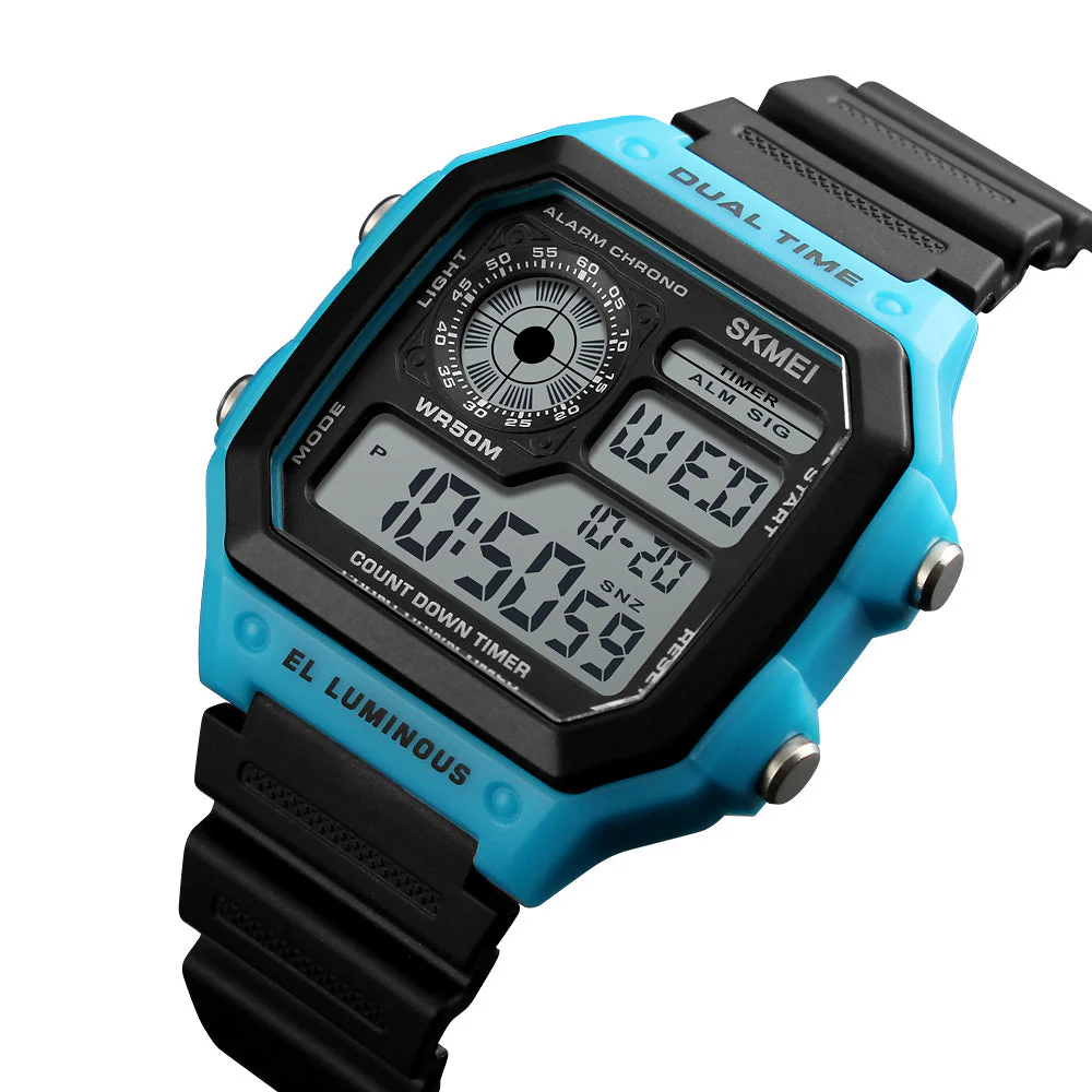 1299 Reloj Skmei para caballero deportivo digital pulsera de caucho - Image 4