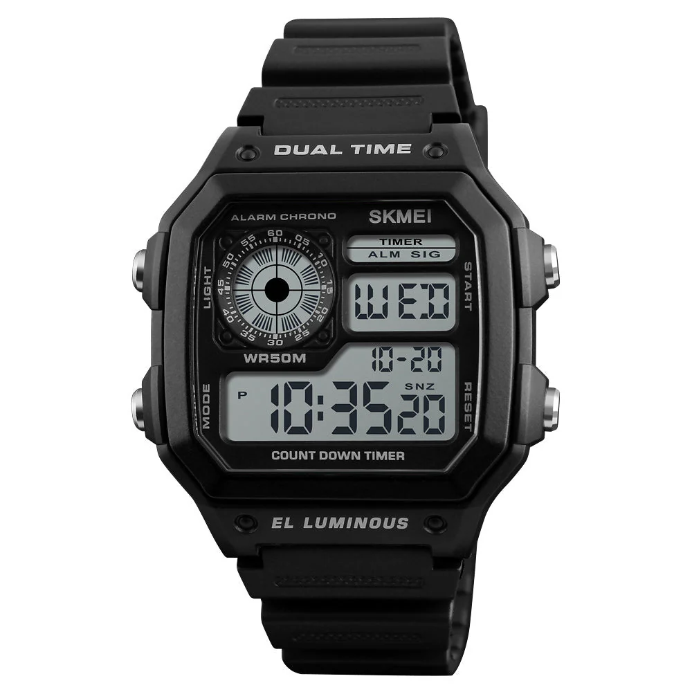1299 Reloj Skmei para caballero deportivo digital pulsera de caucho - Image 9