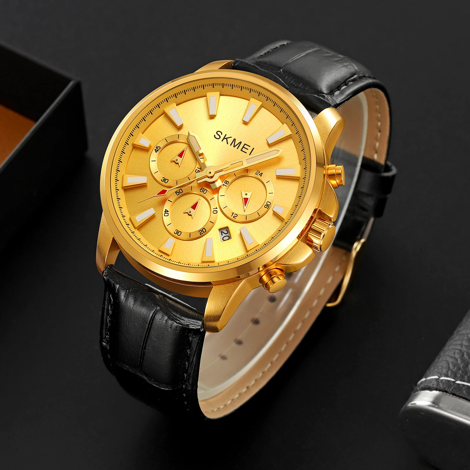 2071 SKMEI para hombre pulsera de cuero - Image 12