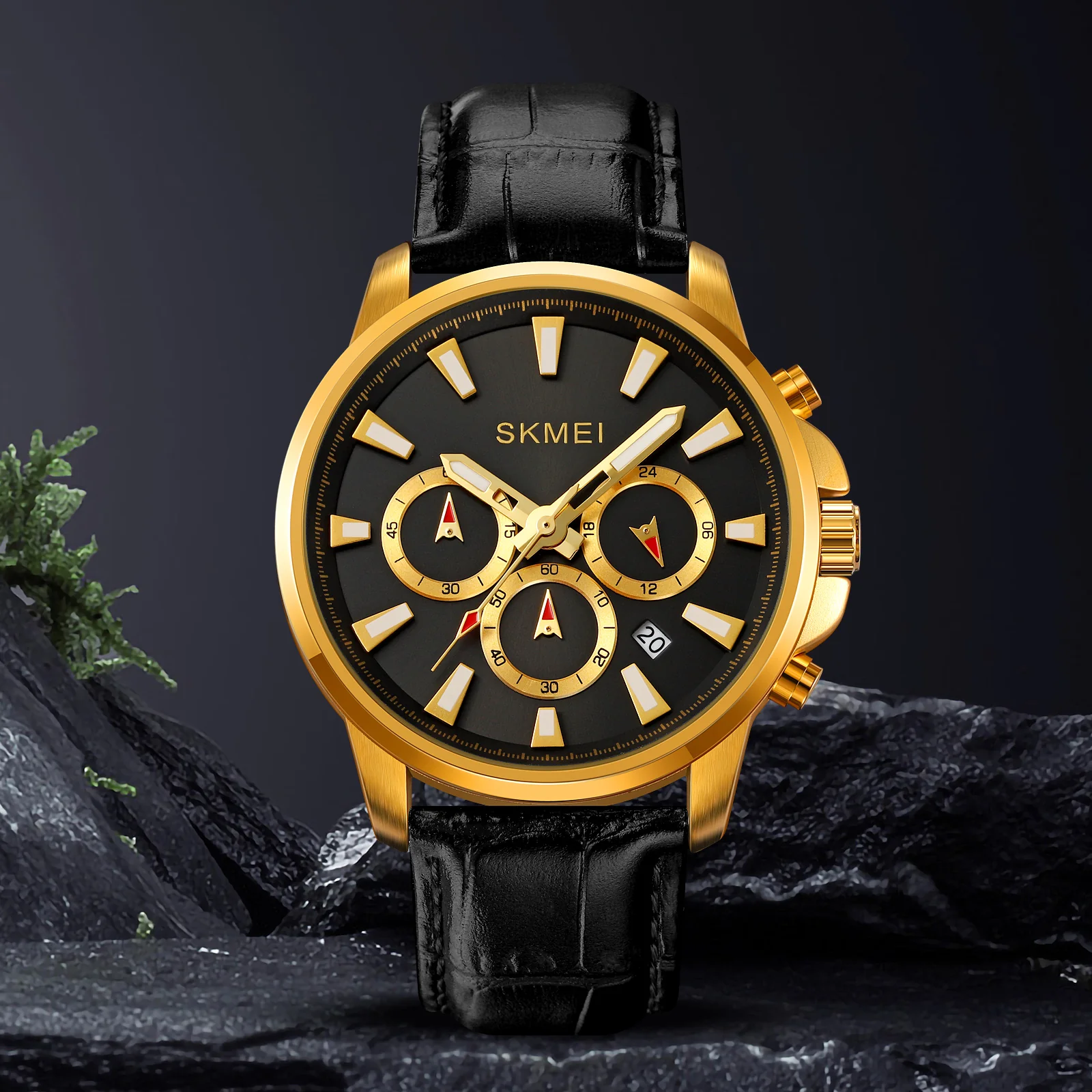 2071 SKMEI para hombre pulsera de cuero - Image 7