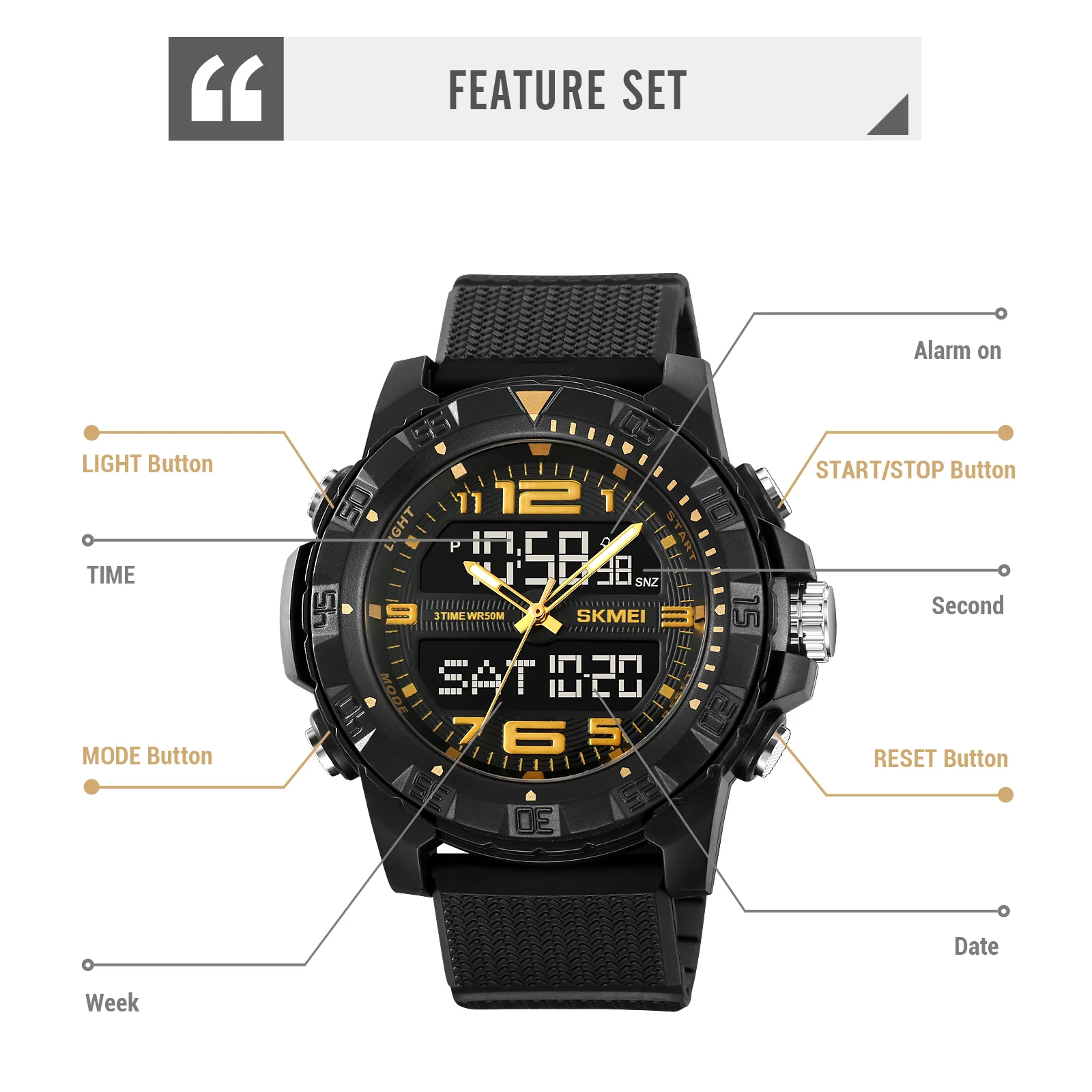 2162 Skmei para hombre reloj doble hora - Image 26