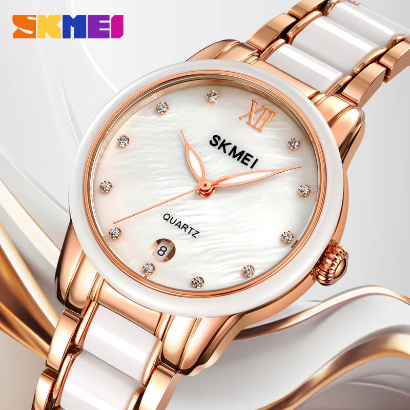 2175 Reloj Skmei para dama pulsera de metal - Image 3
