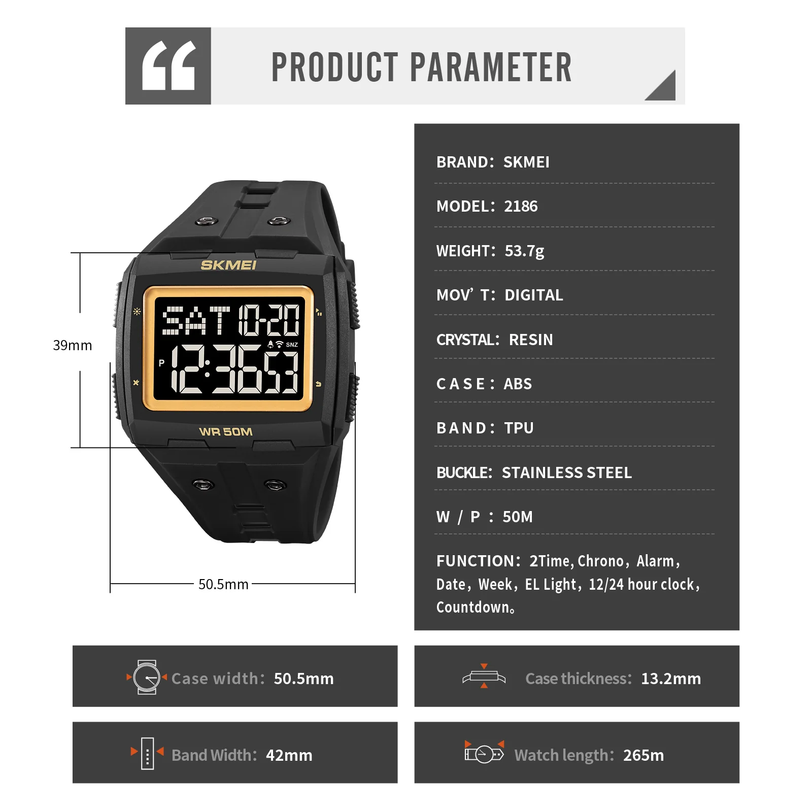 2186 Skmei reloj digital para caballero - Image 32
