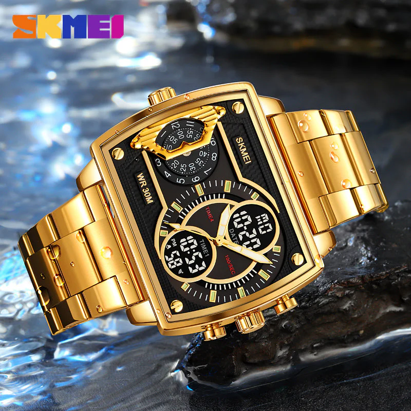2229 Reloj Skmei para hombre pulsera de metal cuadrado - Image 2