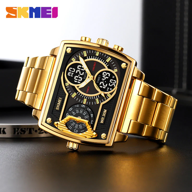 2229 Reloj Skmei para hombre pulsera de metal cuadrado - Image 3