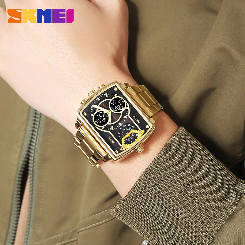 2229 Reloj Skmei para hombre pulsera de metal cuadrado - Image 4