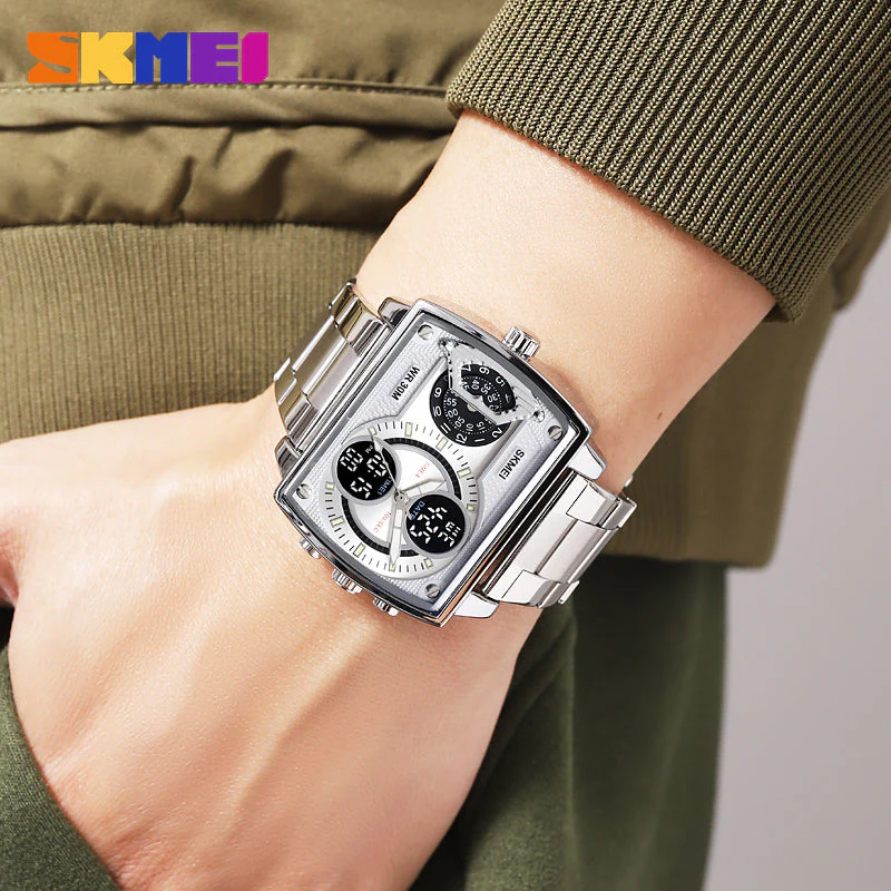 2229 Reloj Skmei para hombre pulsera de metal cuadrado - Image 7