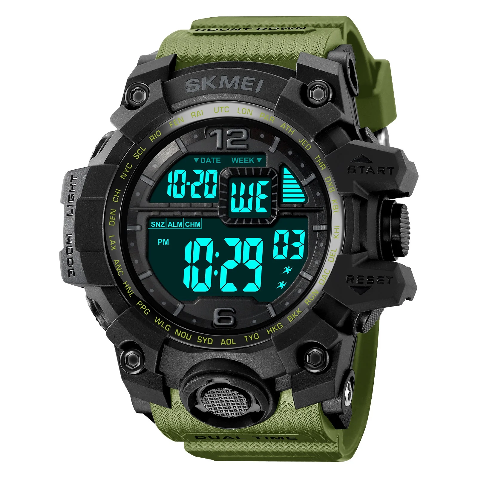 2245 reloj Skmei con pantalla digital para hombre pulsera de goma - Image 3