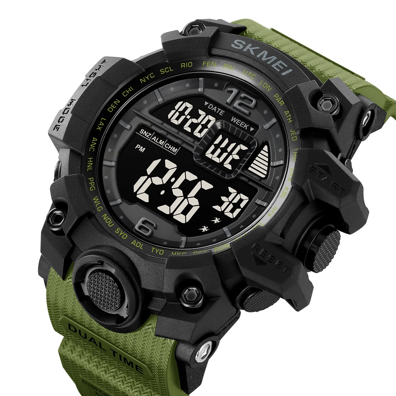 2245 reloj Skmei con pantalla digital para hombre pulsera de goma - Image 4