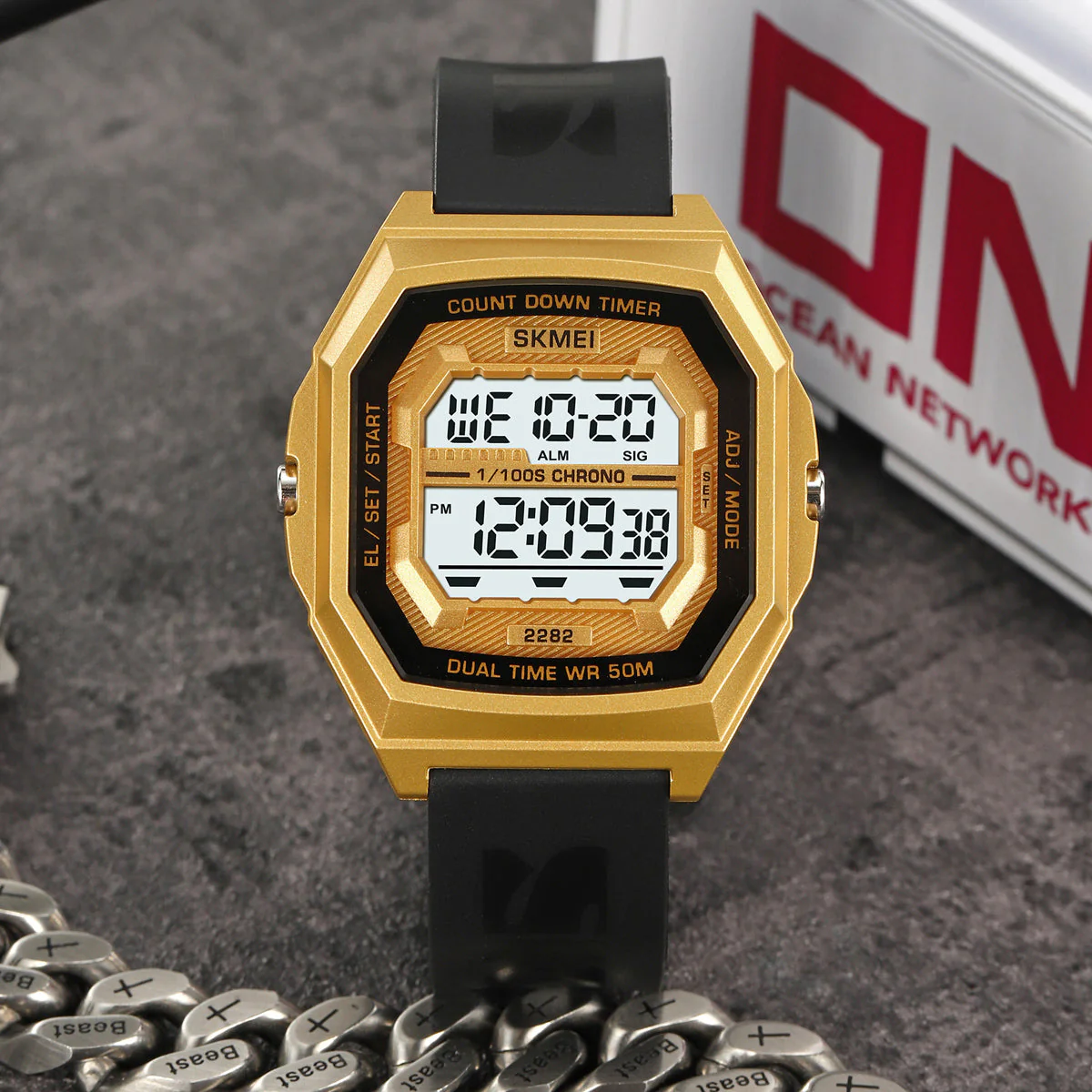 2282 Reloj Skmei para caballero pulsera de caucho - Image 2