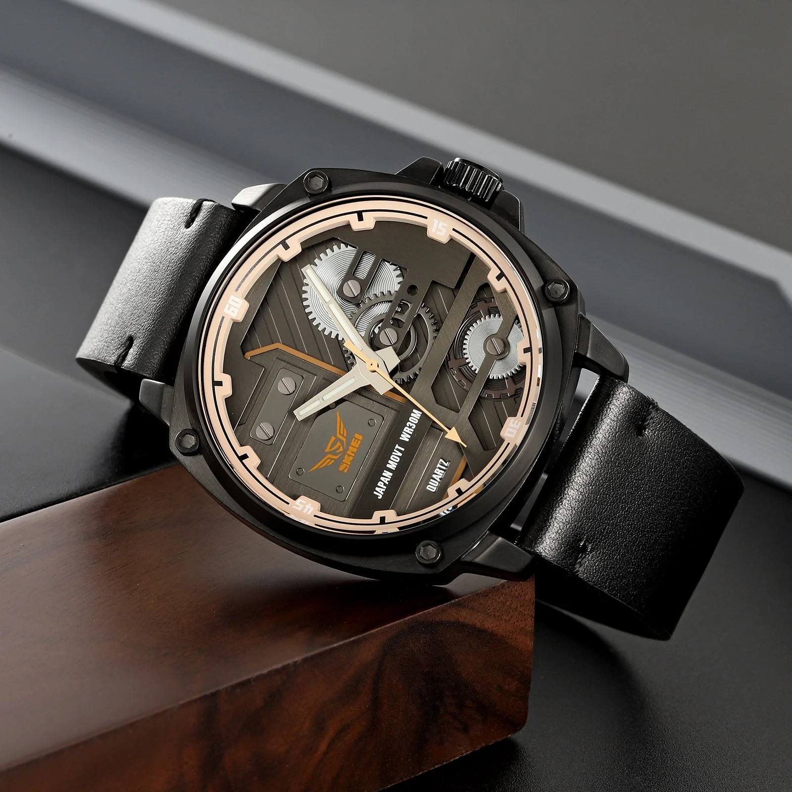 2289 Reloj SKMEI para hombre pulsera de cuero - Image 3