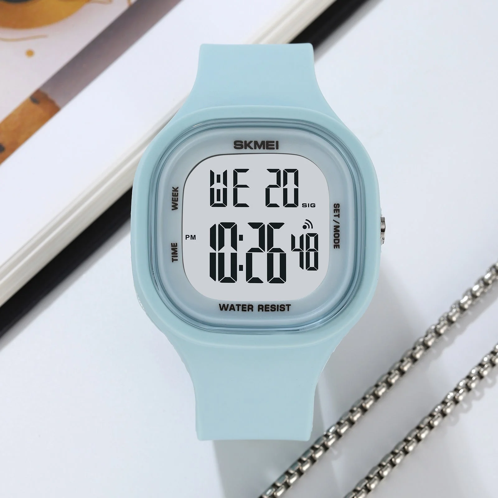 2290 Reloj Skmei para mujer pulsera de caucho - Image 7