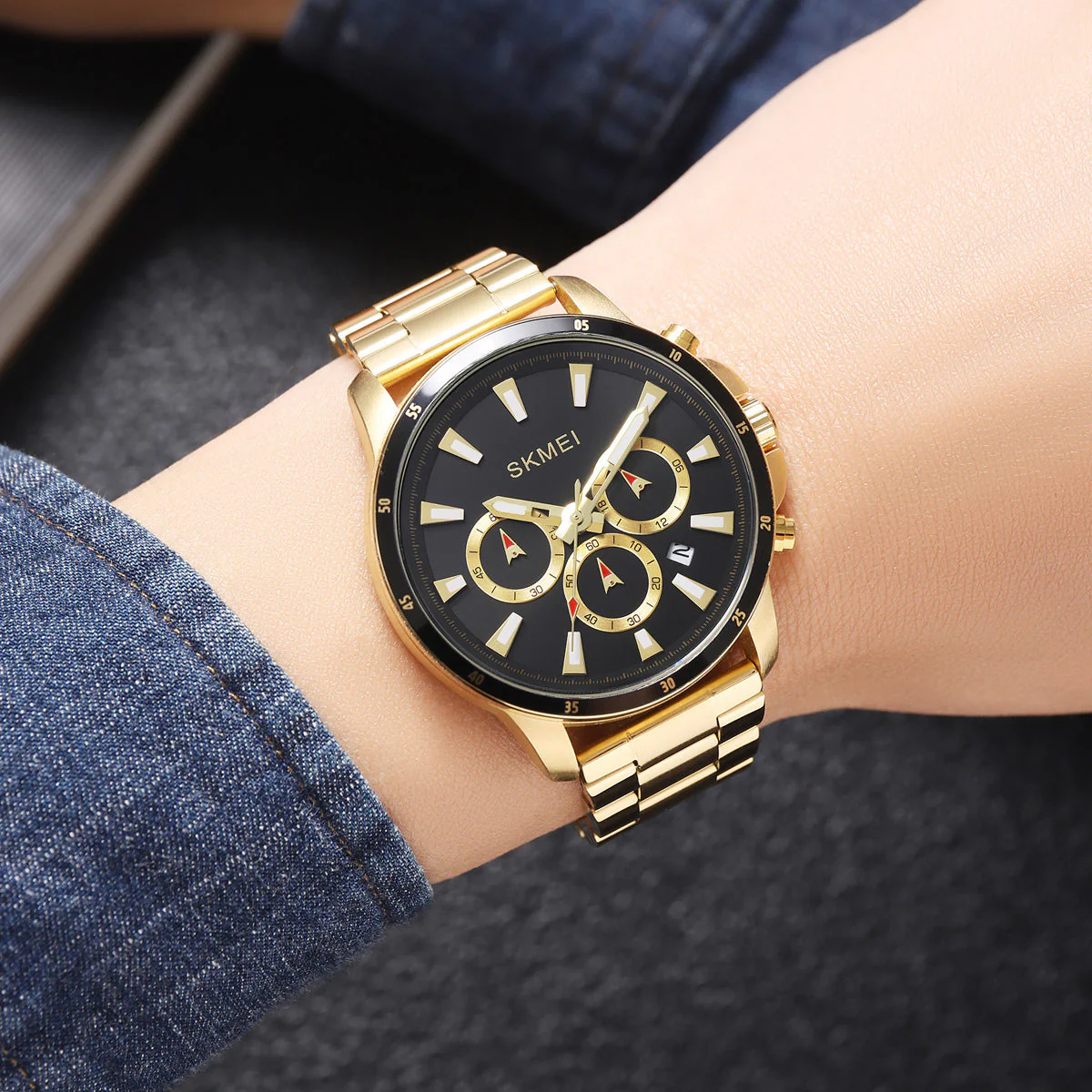 2295 Reloj Skmei para hombre pulsera de metal - Image 5