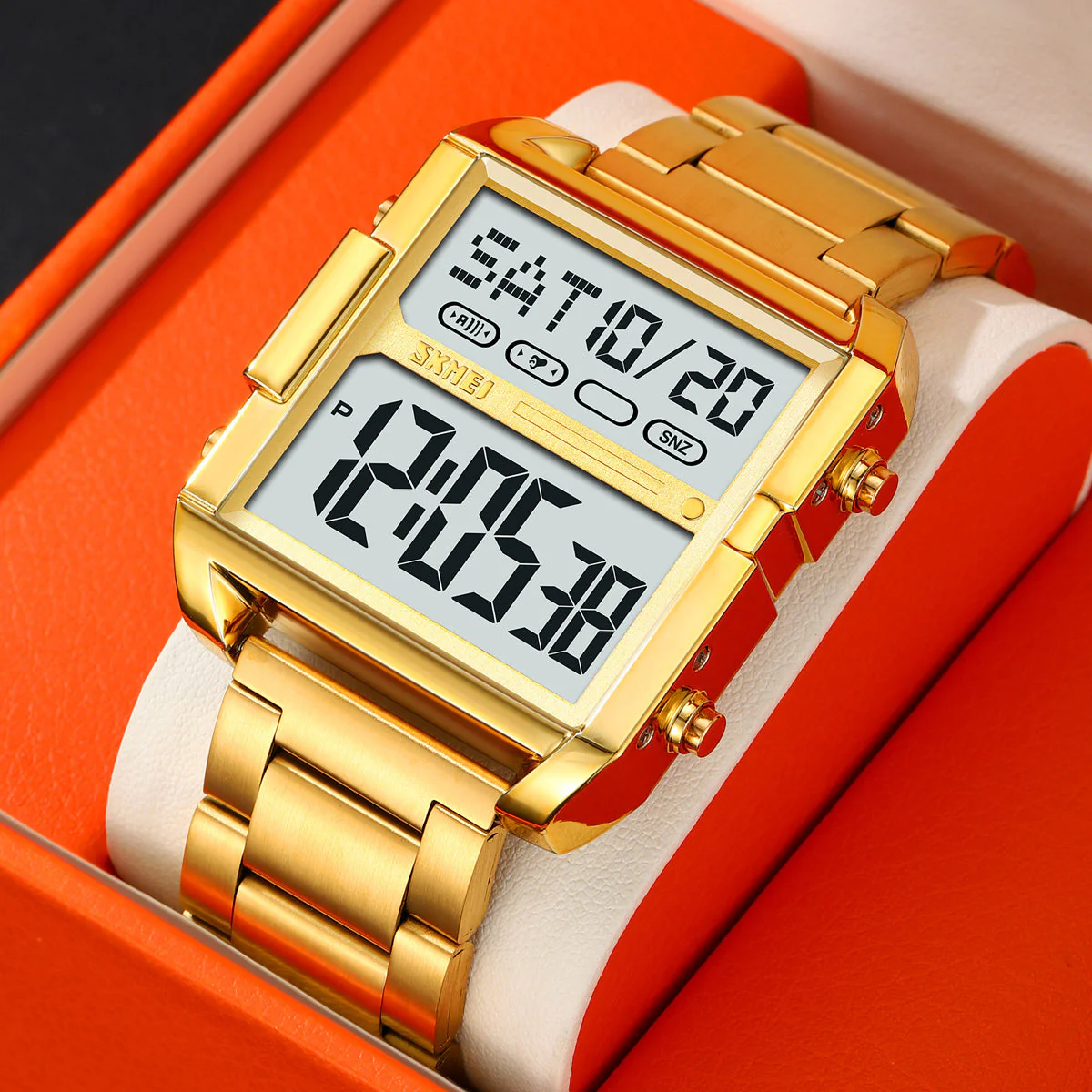 2299 Reloj Skmei para caballero pulsera de acero inoxidable digital - Image 3