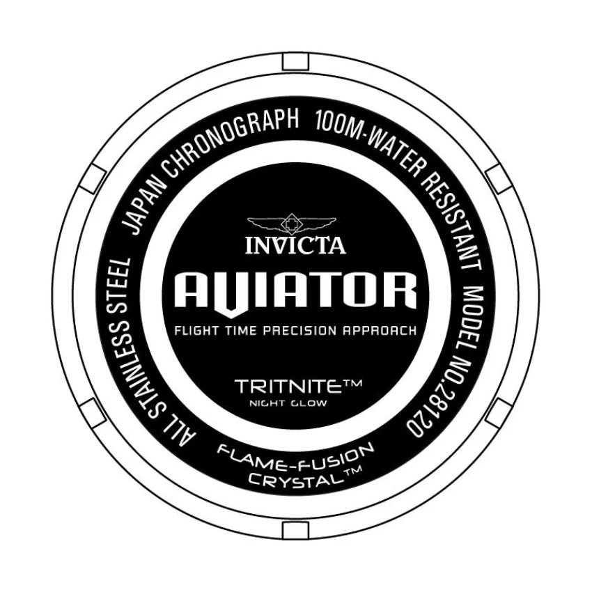 Reloj Invicta Aviator de hombre pulsera de metal 50 mm - Image 3