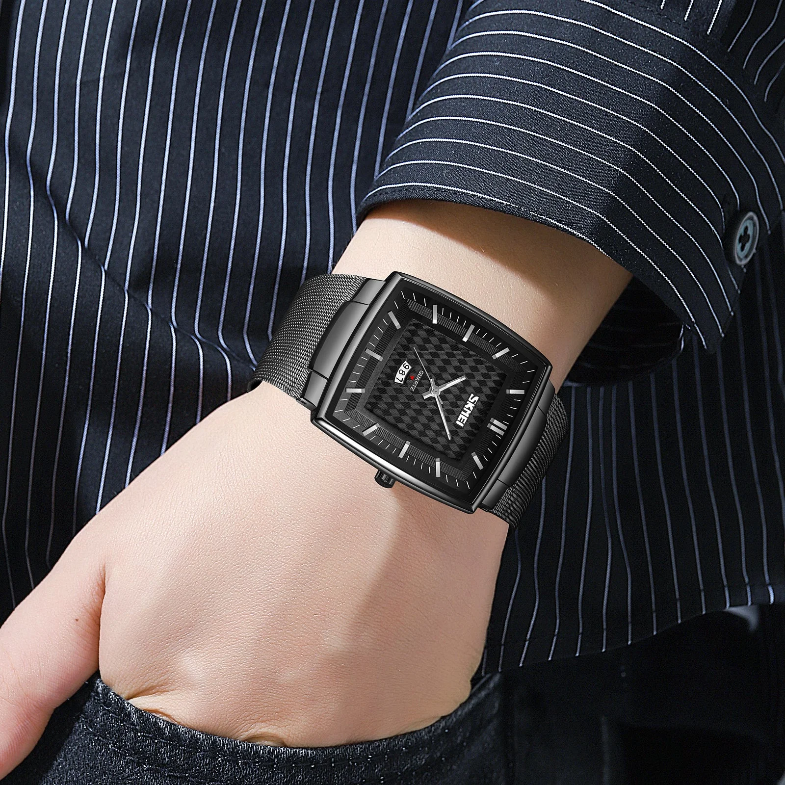 9311 Reloj Skmei para caballero pulsera mesh - Image 4