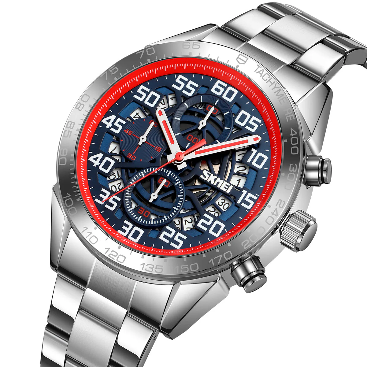 9338 Reloj Skmei para hombre pulsera de acero inoxidable - Image 12