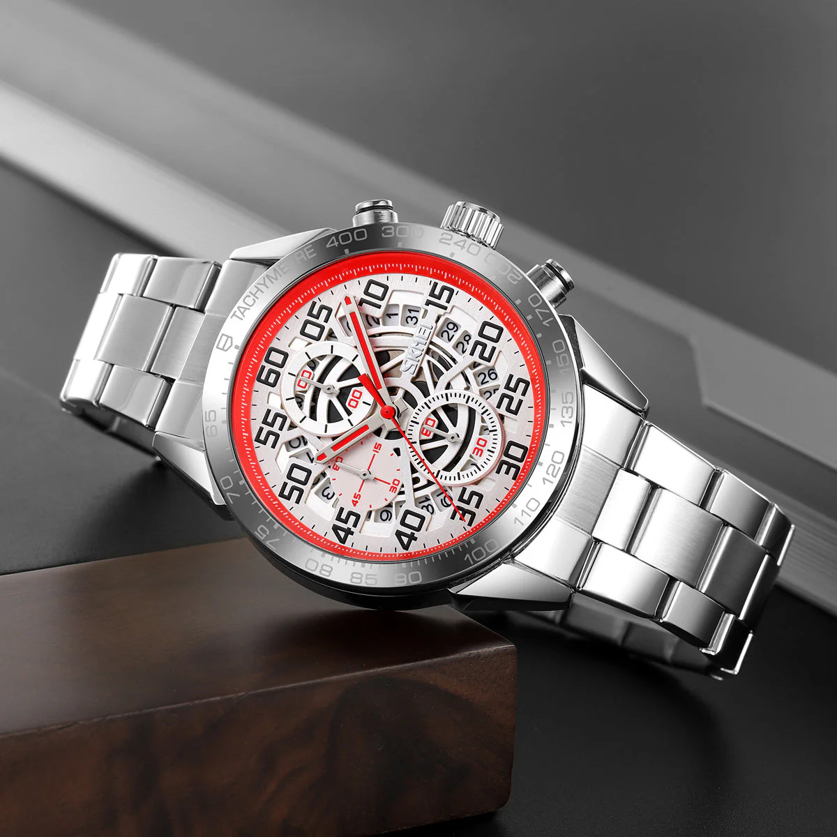 9338 Reloj Skmei para hombre pulsera de acero inoxidable - Image 3