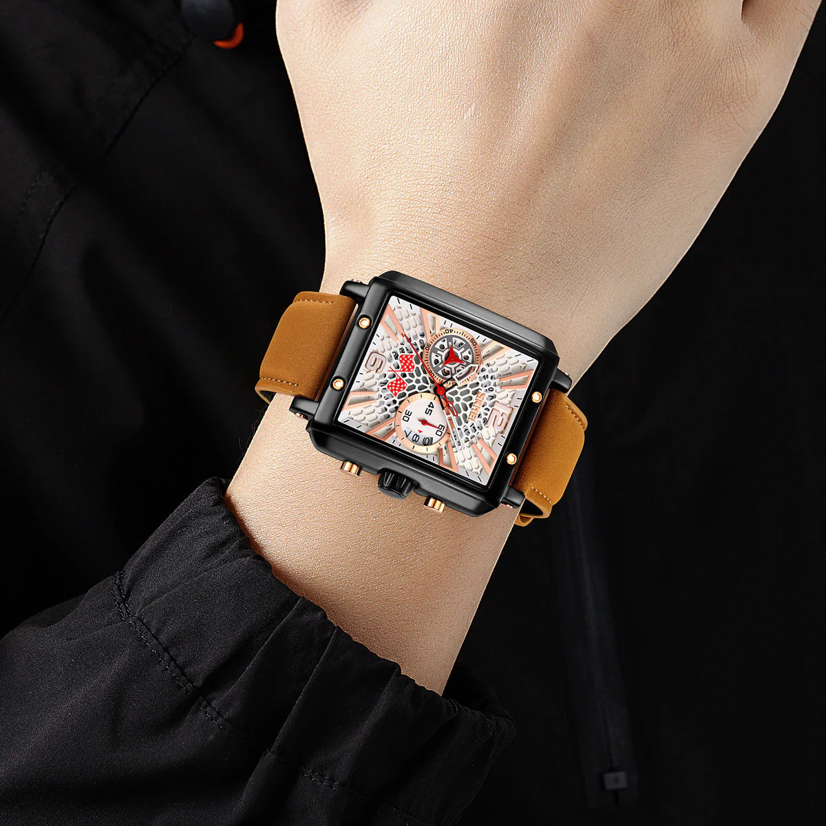 9340 Reloj Skmei para caballero pulsera de piel - Image 3