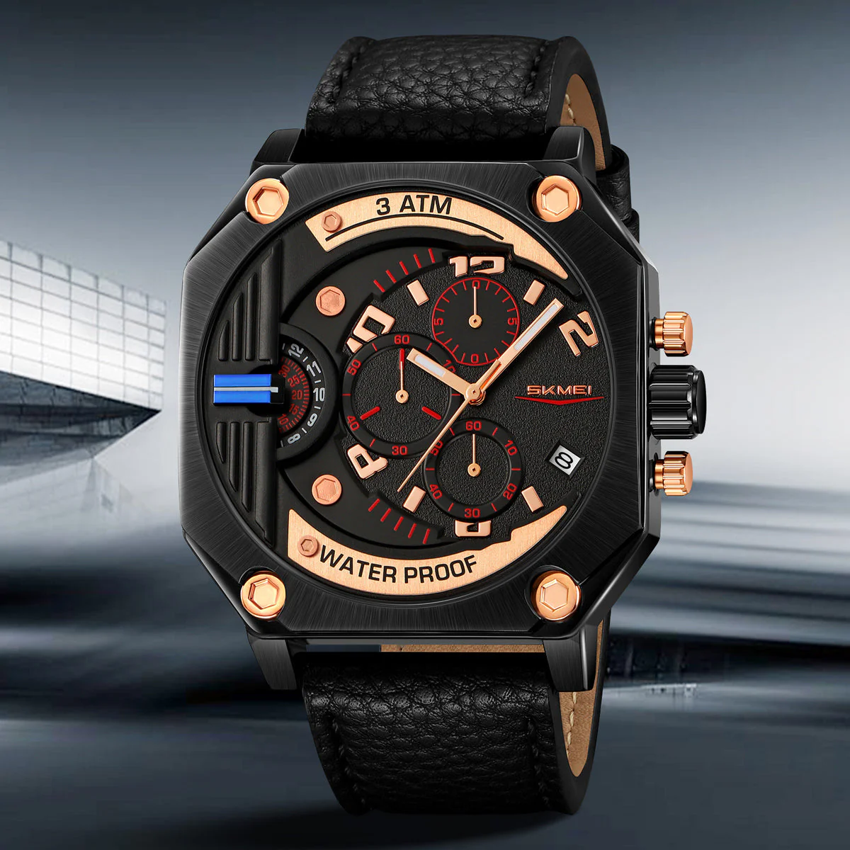 9343 Reloj Skmei para caballero pulsera de piel - Image 12