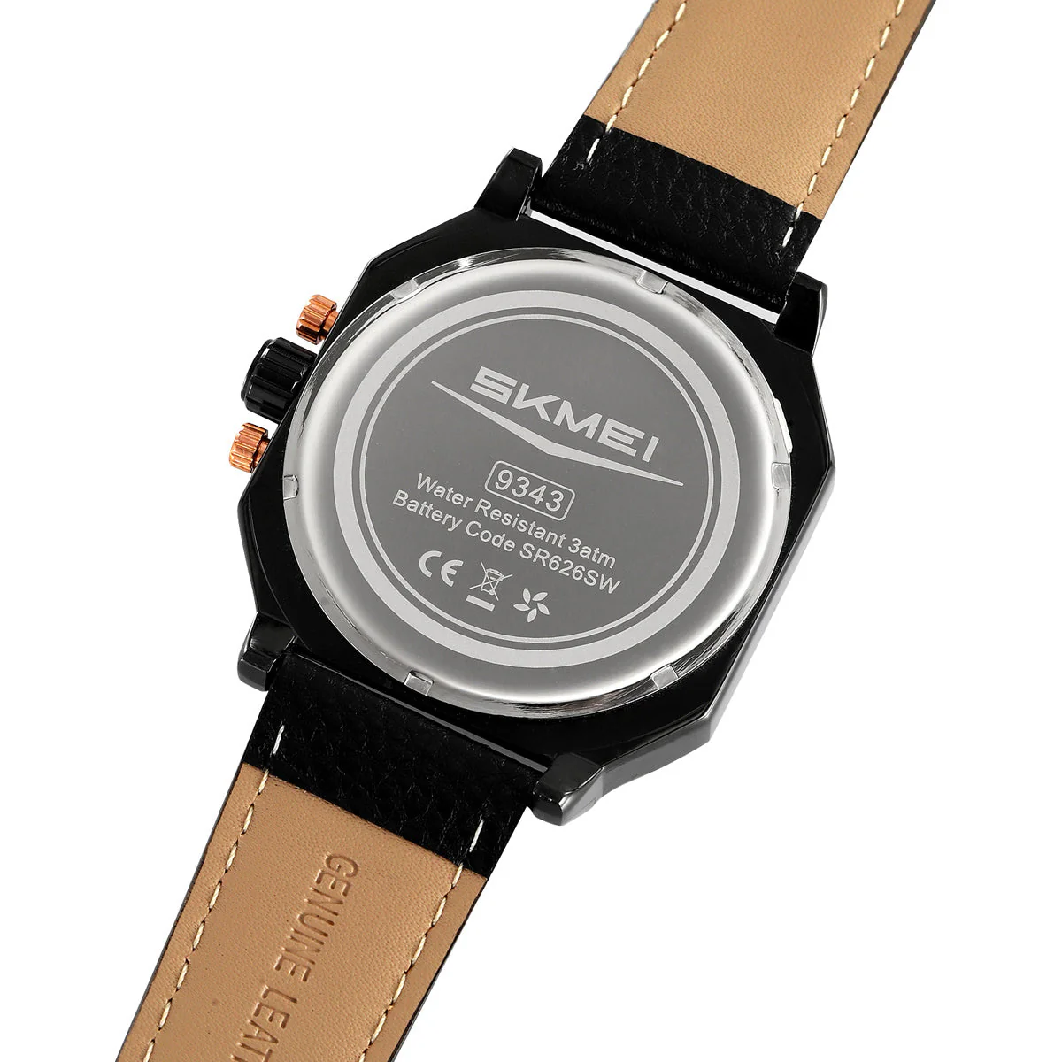 9343 Reloj Skmei para caballero pulsera de piel - Image 5