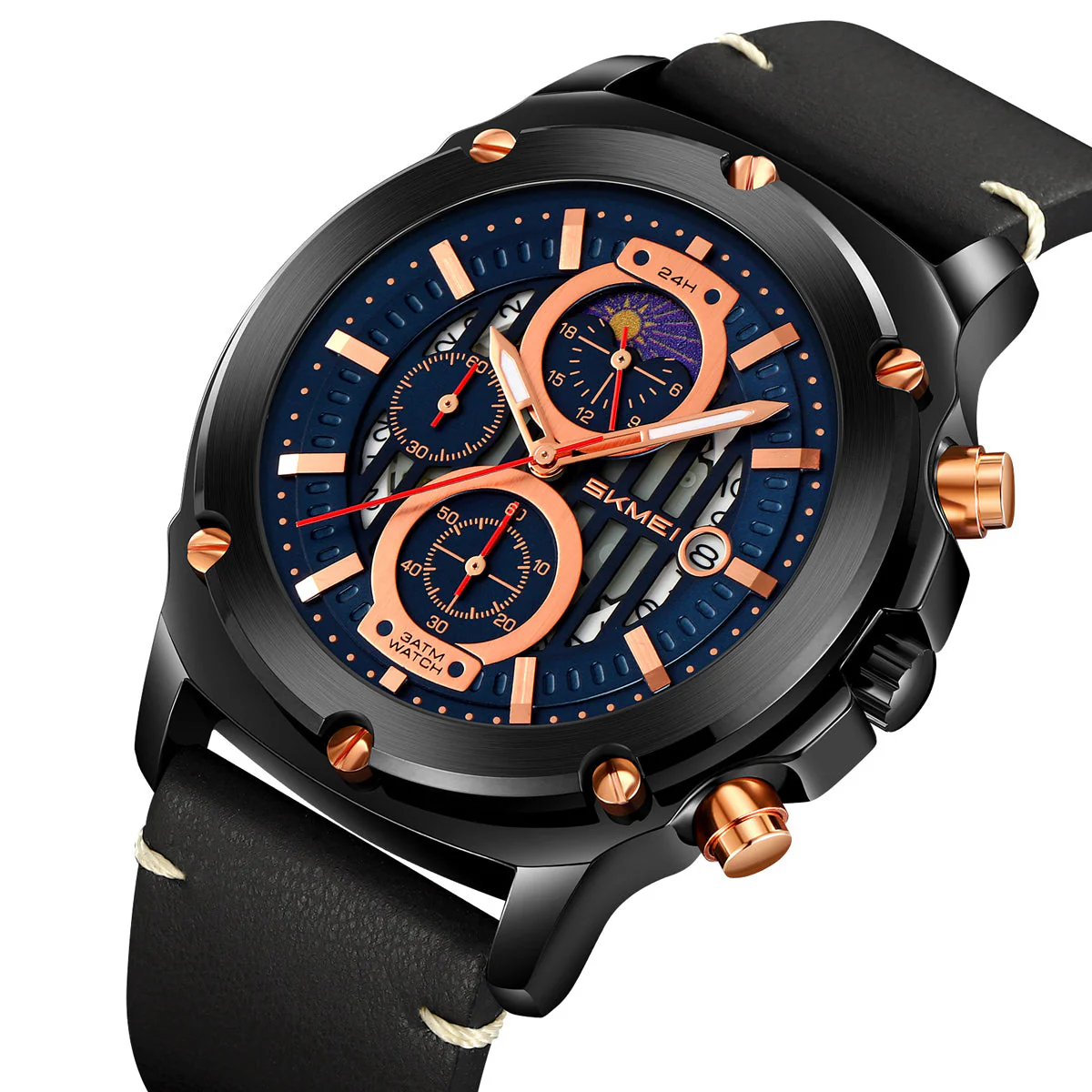 9351 Reloj Skmei para caballero pulsera de cuero - Image 10