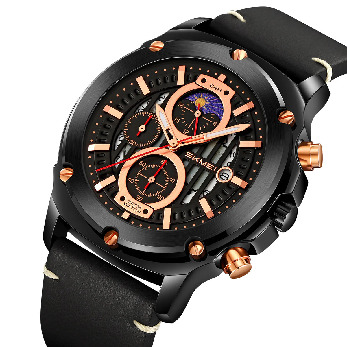 9351 Reloj Skmei para caballero pulsera de cuero - Image 15