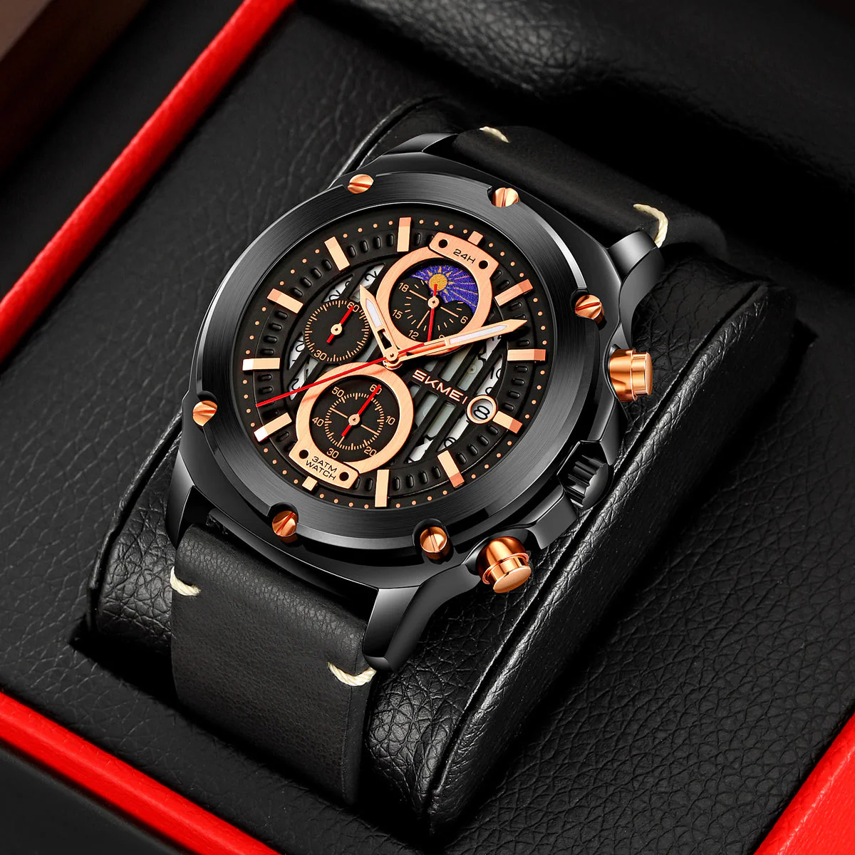 9351 Reloj Skmei para caballero pulsera de cuero - Image 18