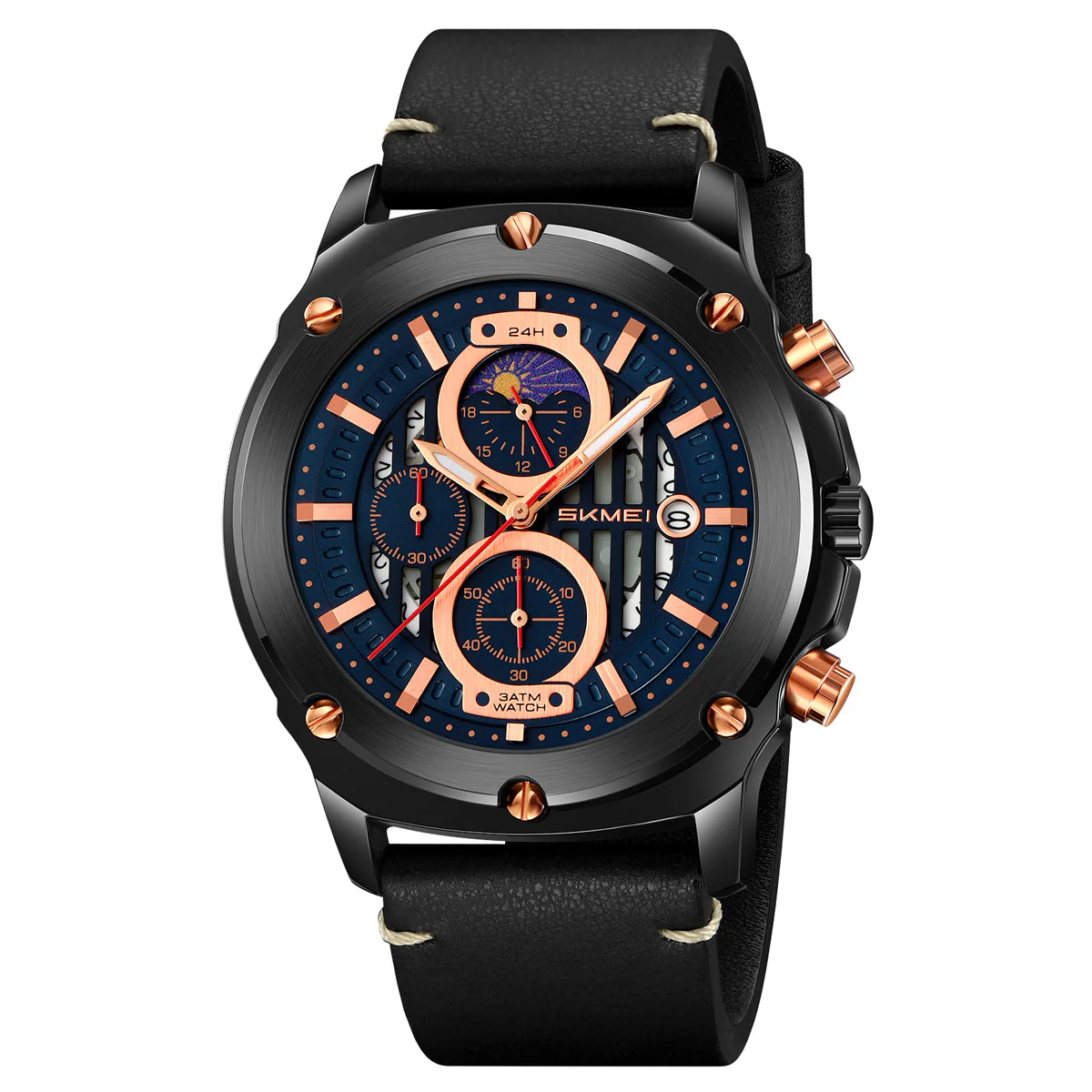 9351 Reloj Skmei para caballero pulsera de cuero - Image 5
