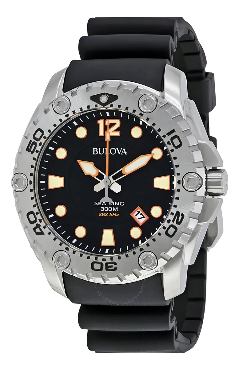 96B228 Reloj Bulova Sea King de hombre pulsera de caucho 48 mm - Image 4