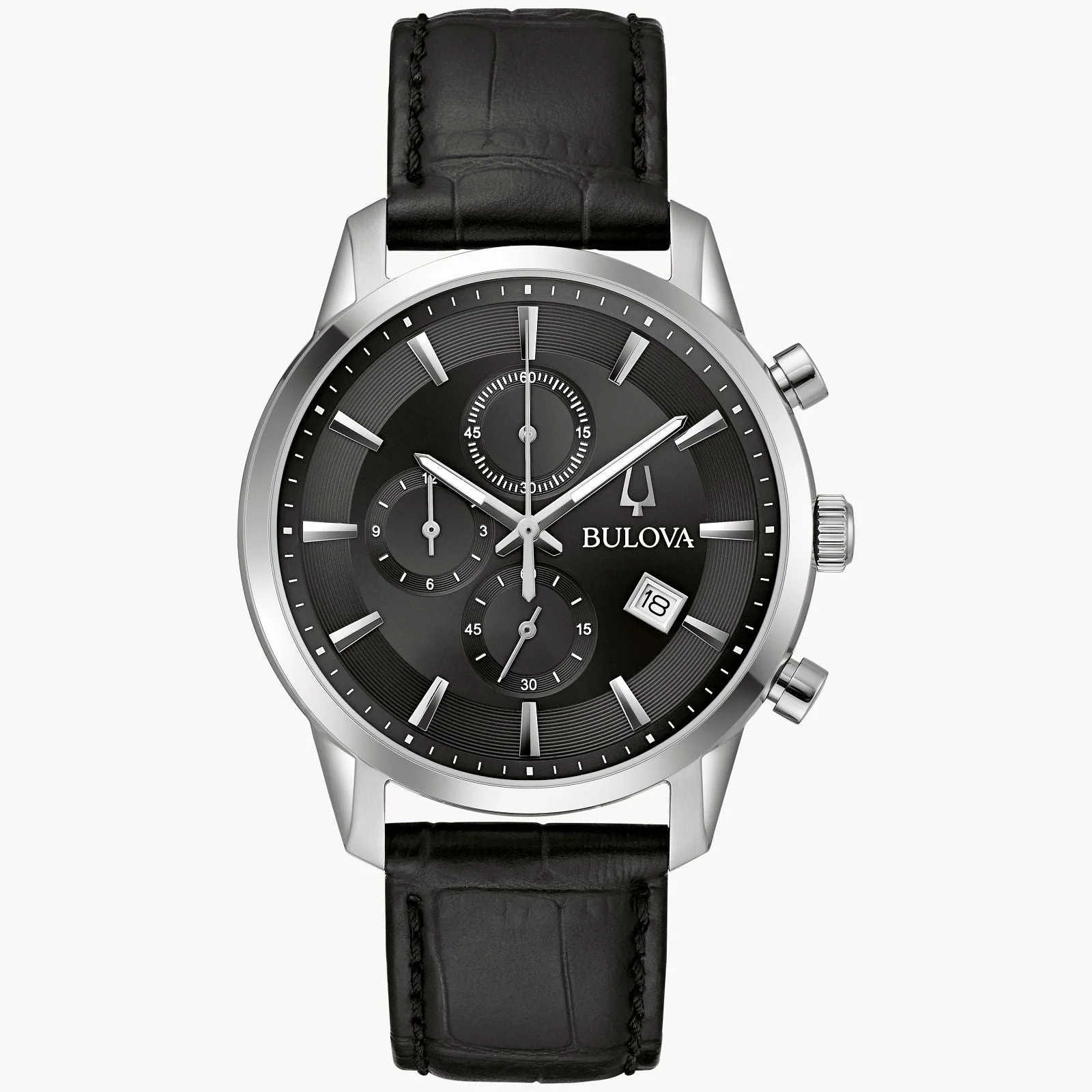 96B403 Reloj Bulova Sutton de caballero pulsera de cuero 41 mm