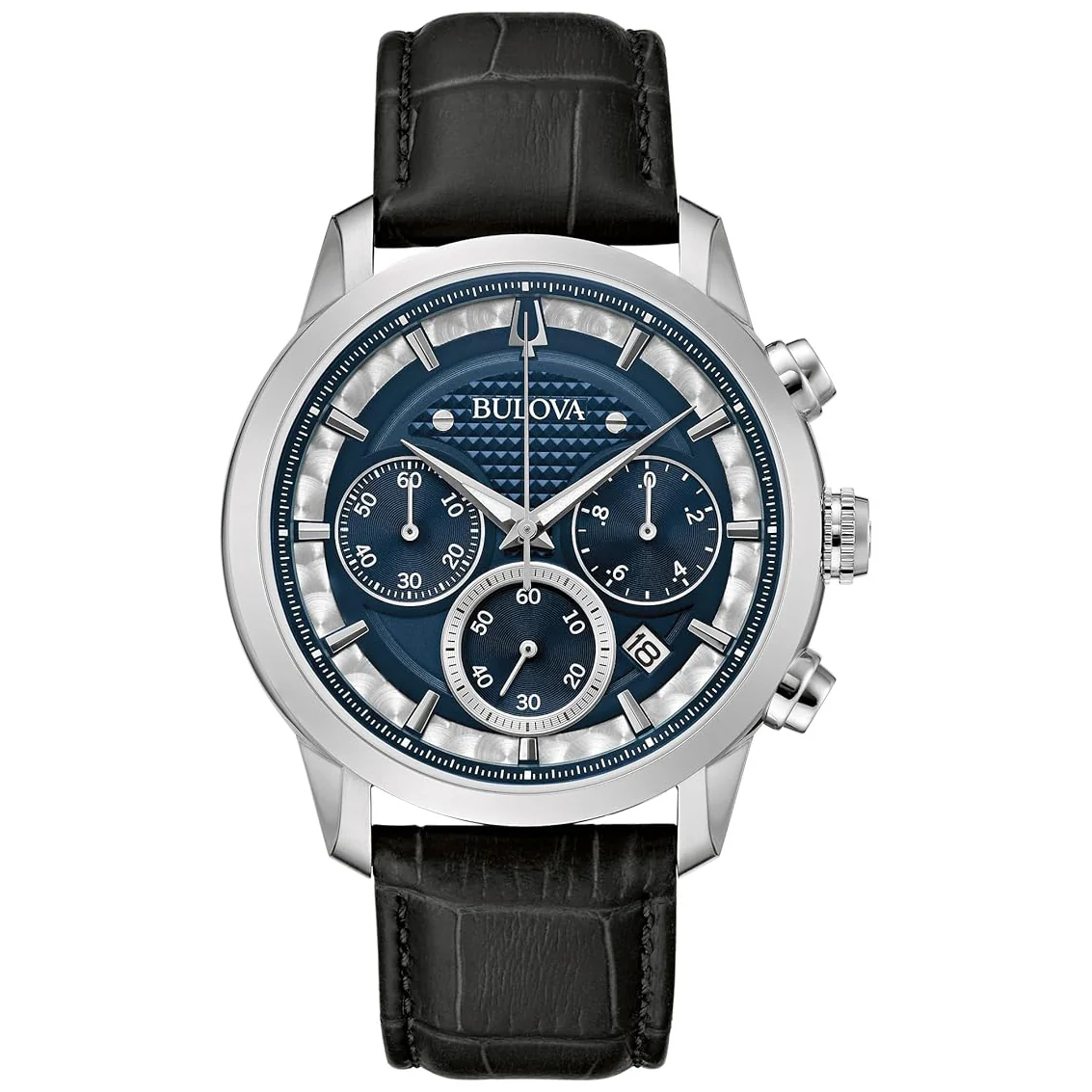 96B420 Reloj Bulova Sutton de hombre pulsera de cuero 44 mm
