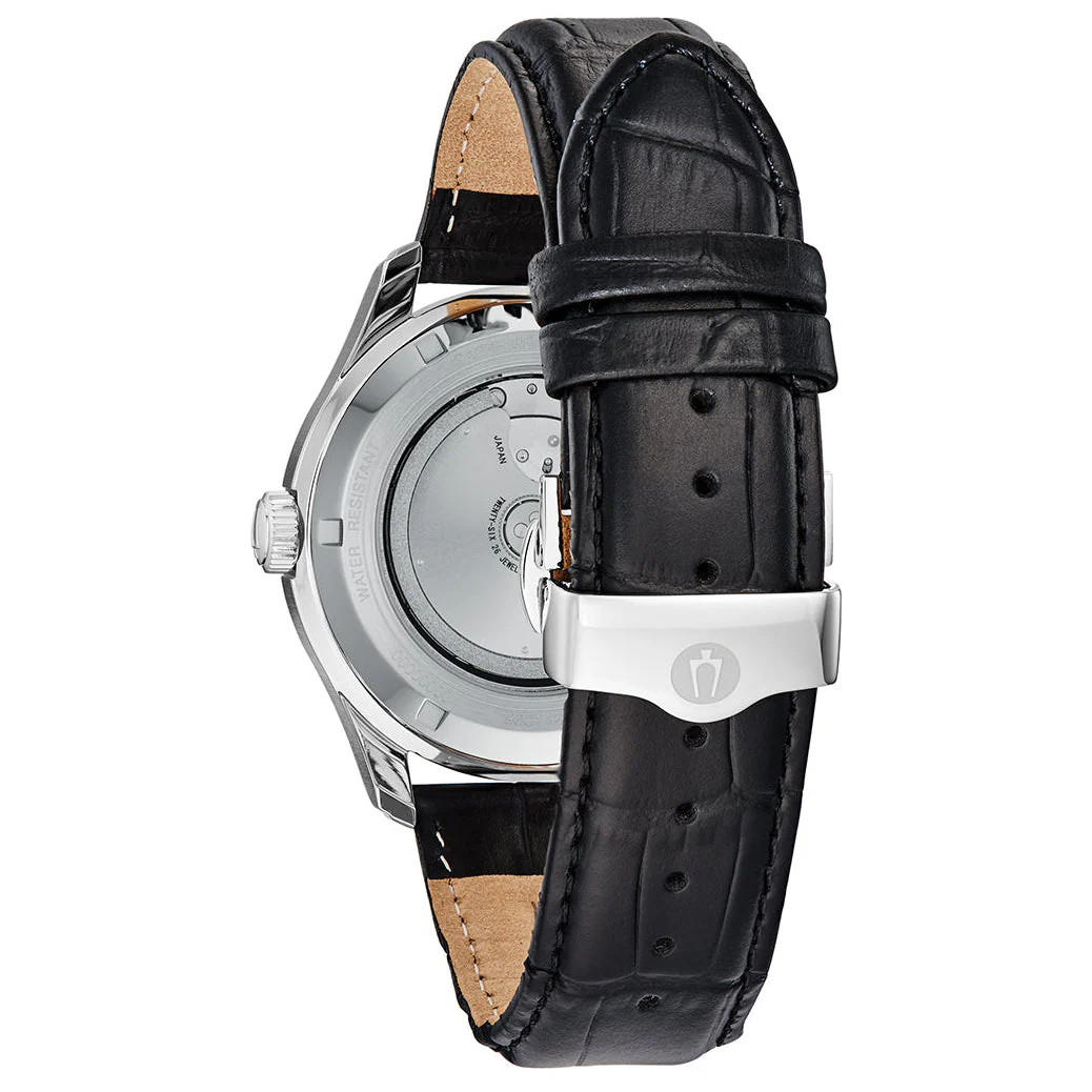 96C141 Reloj Bulova Wilton Classic automático de hombre correa de cuero - Image 3