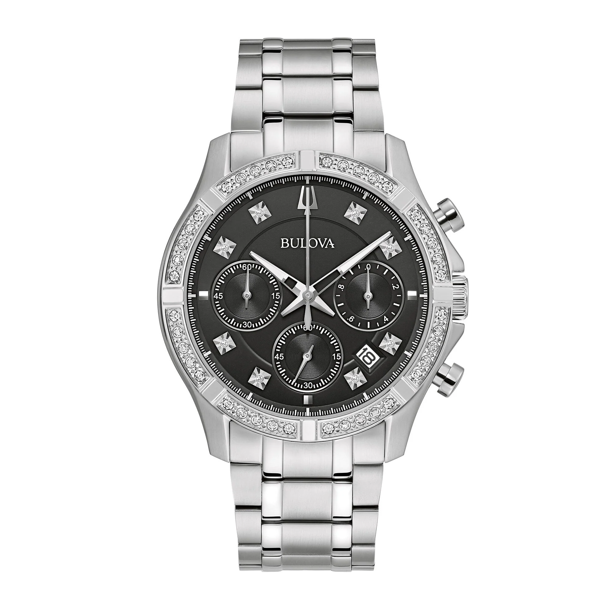 96J119 Reloj Bulova Classic Diamond de hombre correa de metal
