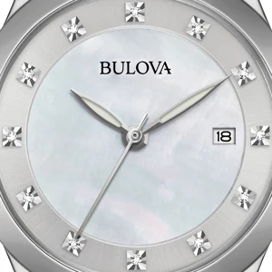 96P174 Reloj Bulova Diamond de dama pulsera de metal - Image 2