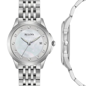 96P174 Reloj Bulova Diamond de dama pulsera de metal - Image 3