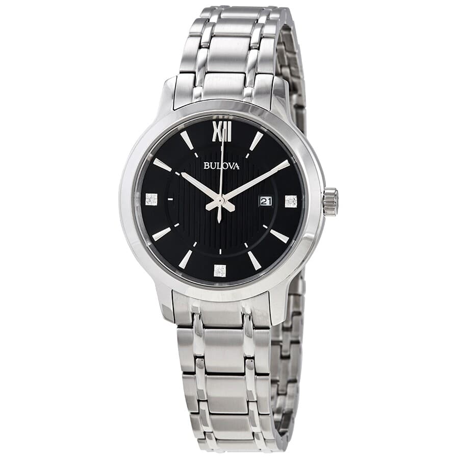 96P185 Reloj Bulova Diamond de mujer con Funda Brillo banda de metal - Image 2