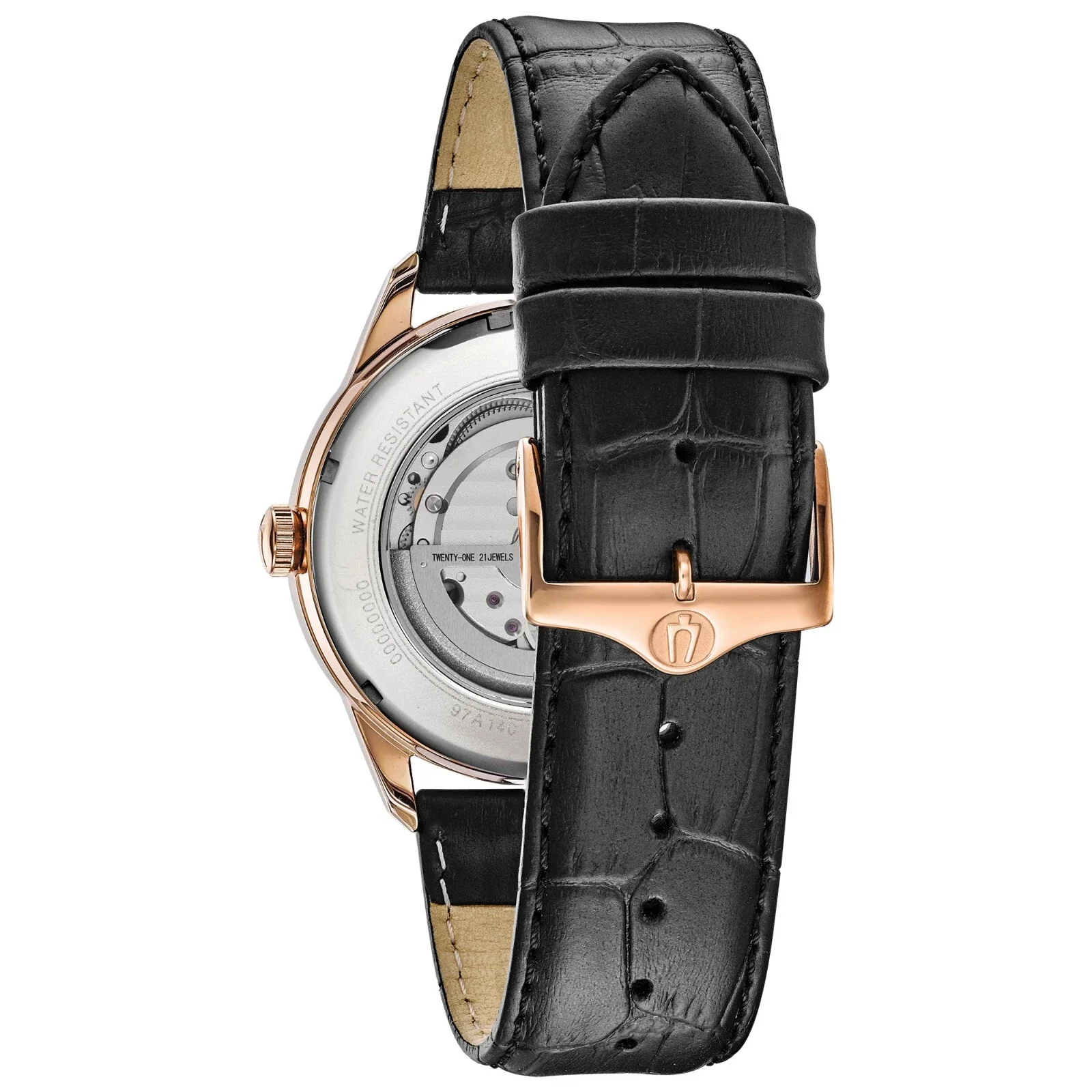 97A140 Reloj Bulova para Caballero pulsera de Cuero - Image 2
