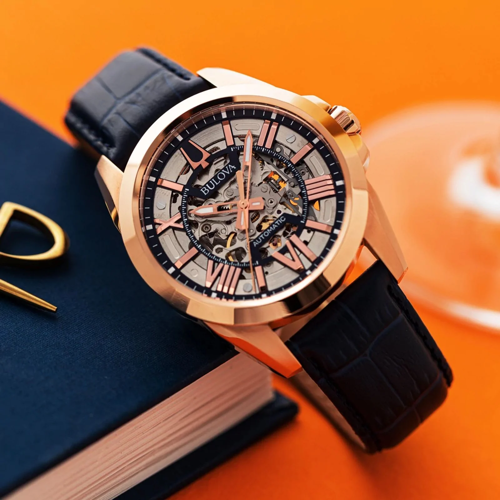 97A161 Bulova Sutton de hombre pulsera de cuero - Image 2