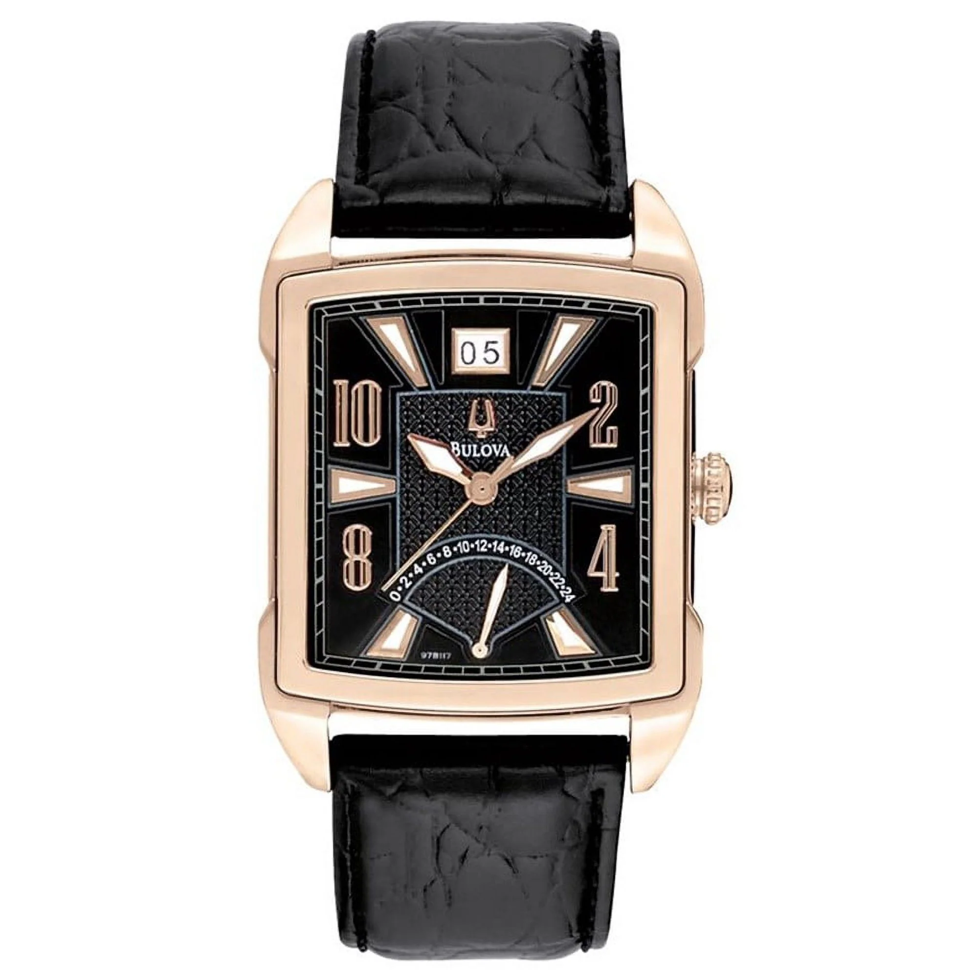 97B117 Bulova Regatta de caballero pulsera de piel