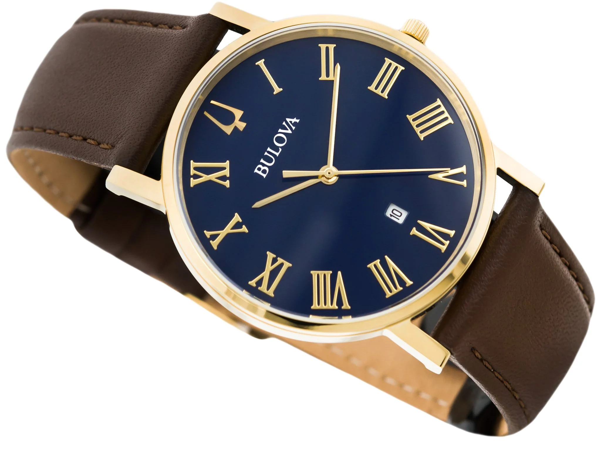 97B177 Bulova American para hombre pulsera de piel - Image 4