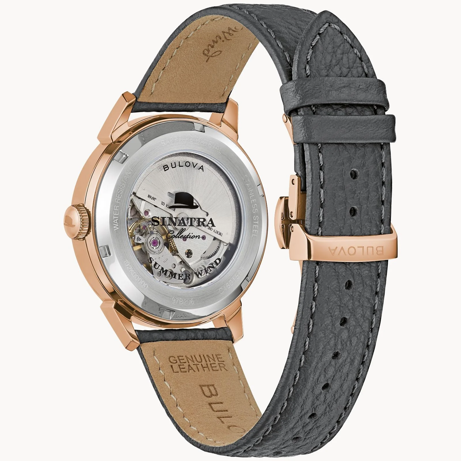 97B206 Reloj Bulova Summer Wind Frank Sinatra de caballero banda de piel - Image 3