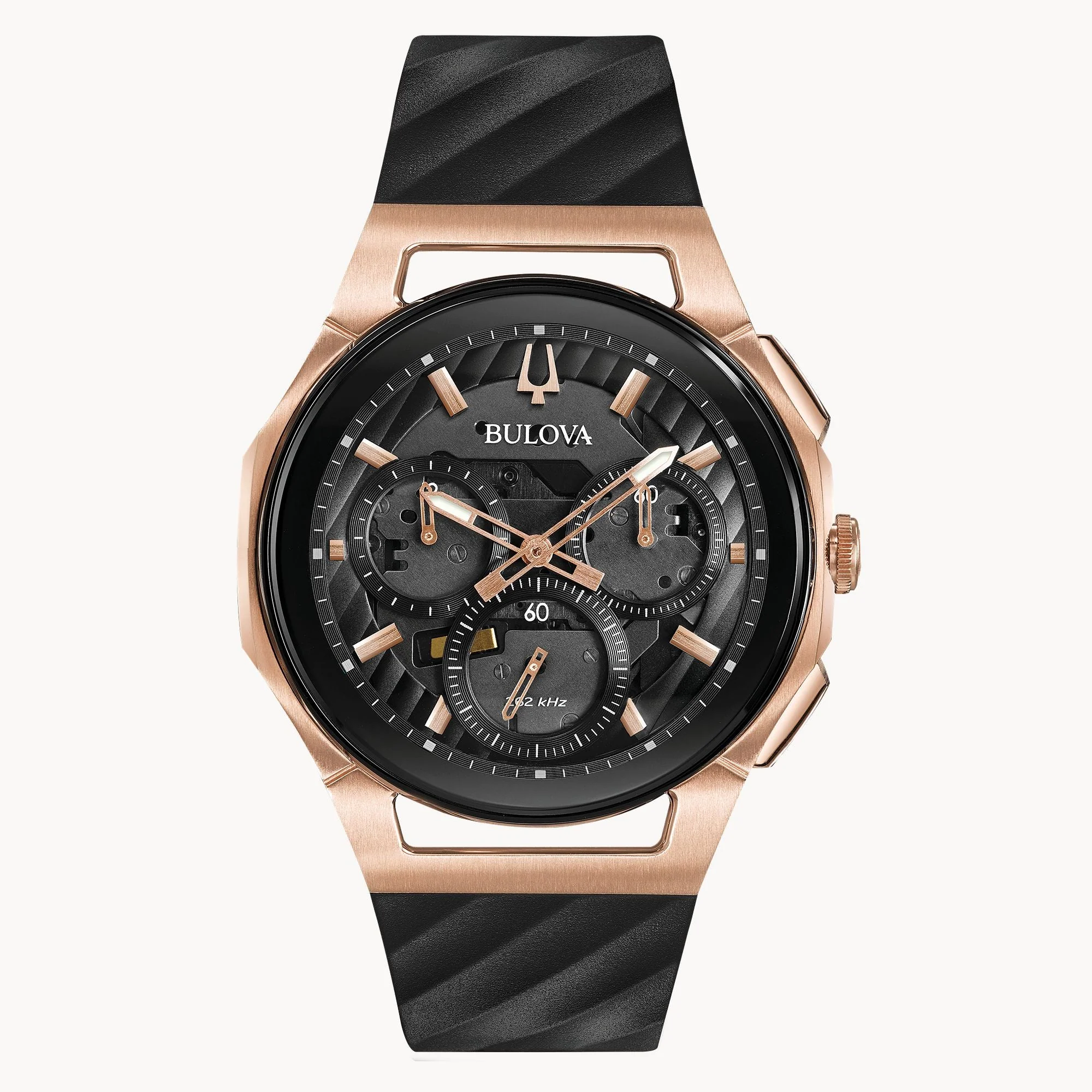 98A185 Reloj Bulova Curv de hombre correa de caucho