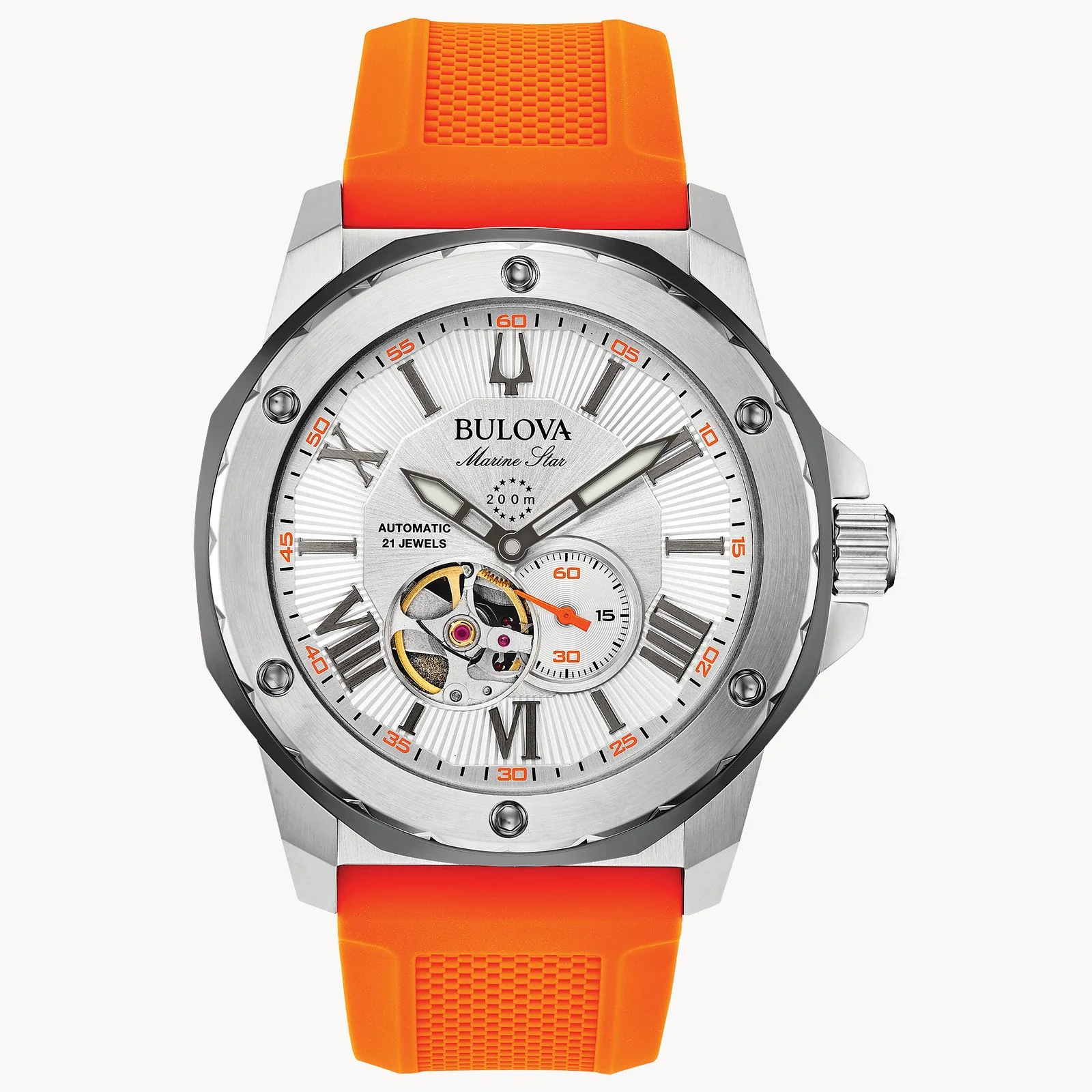 98A226 Bulova Marine Star reloj de hombre banda de caucho 44mm
