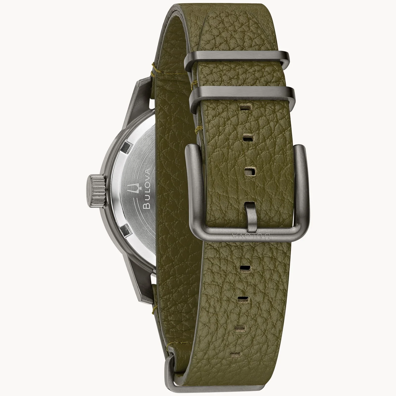 98A255 Bulova Hack Watch de caballero pulsera de cuero - Image 3