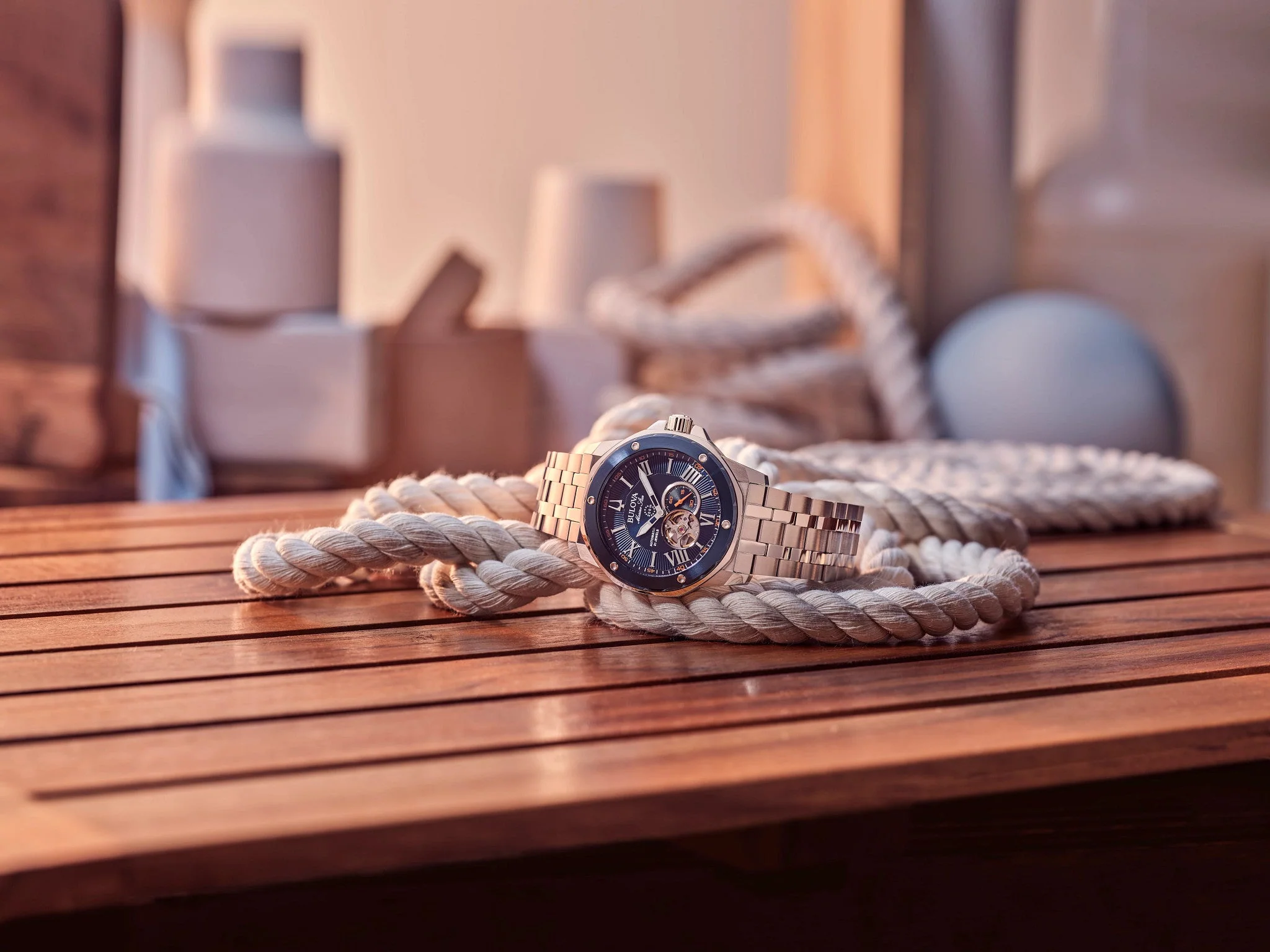 98A302 Reloj Bulova Marine Star Automático de hombre pulsera de metal - Image 4