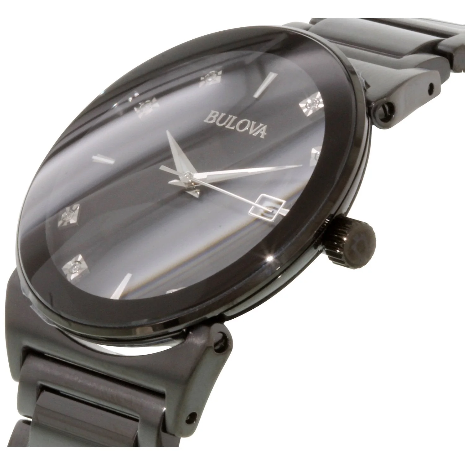 98D121 Reloj Bulova Diamond de caballero correa de acero inoxidable 40 mm - Image 3