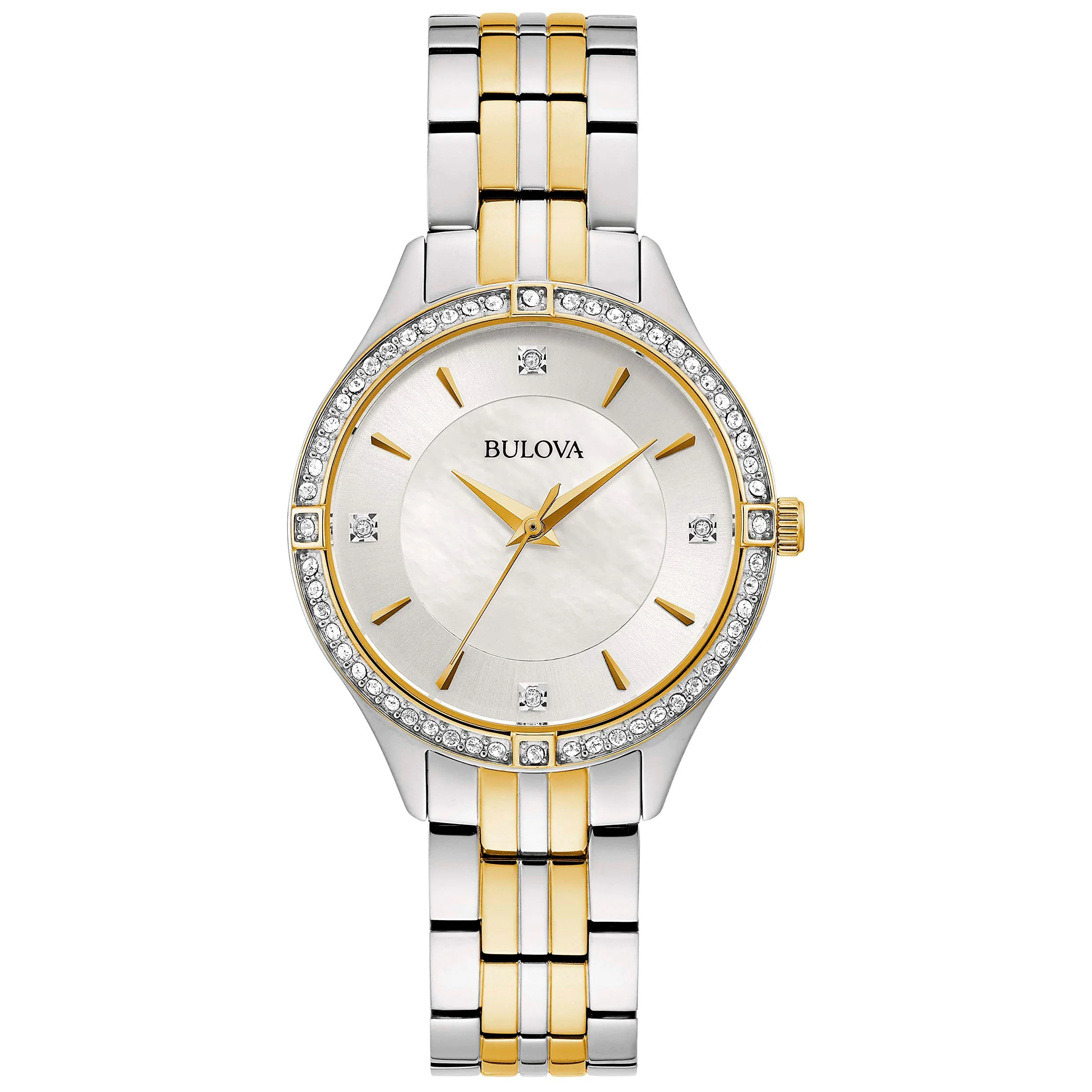 98L273 Reloj Bulova Crystal de señorita pulsera de metal